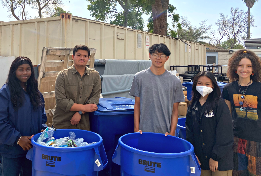 school recycling area